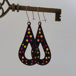 Vintage Tin & Stained Glass Style Earring